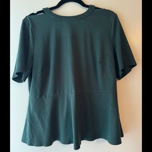 ELOQUII Peplum Top with Shoulder cutout